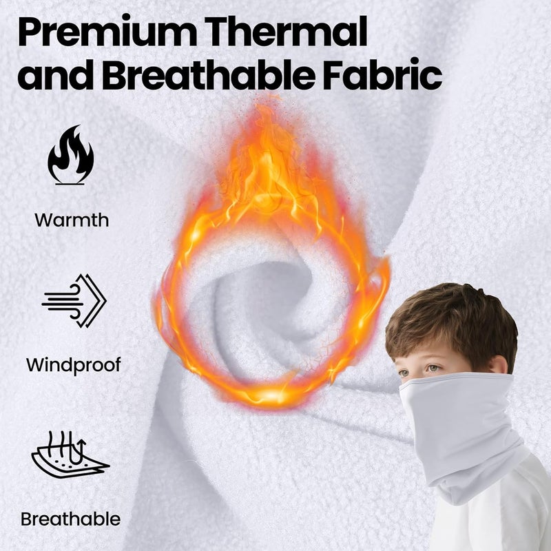 Beehow Store Kids Balaclava Ski Mask&Neck Gaiter Winter for Boys&Girls,Fleece Windproof Neck Warmer for Skiing Cycling Hiking - Image 4